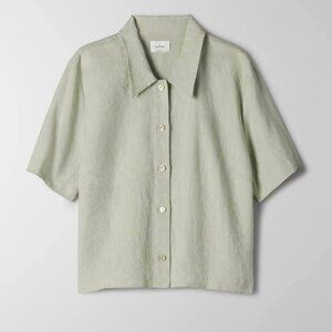 Aritzia Wilfred Free Gelato 100% Linen Shirt  - Silver Sage Green - Small